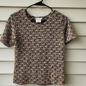 Jaipur short sleeve top gold and black thick